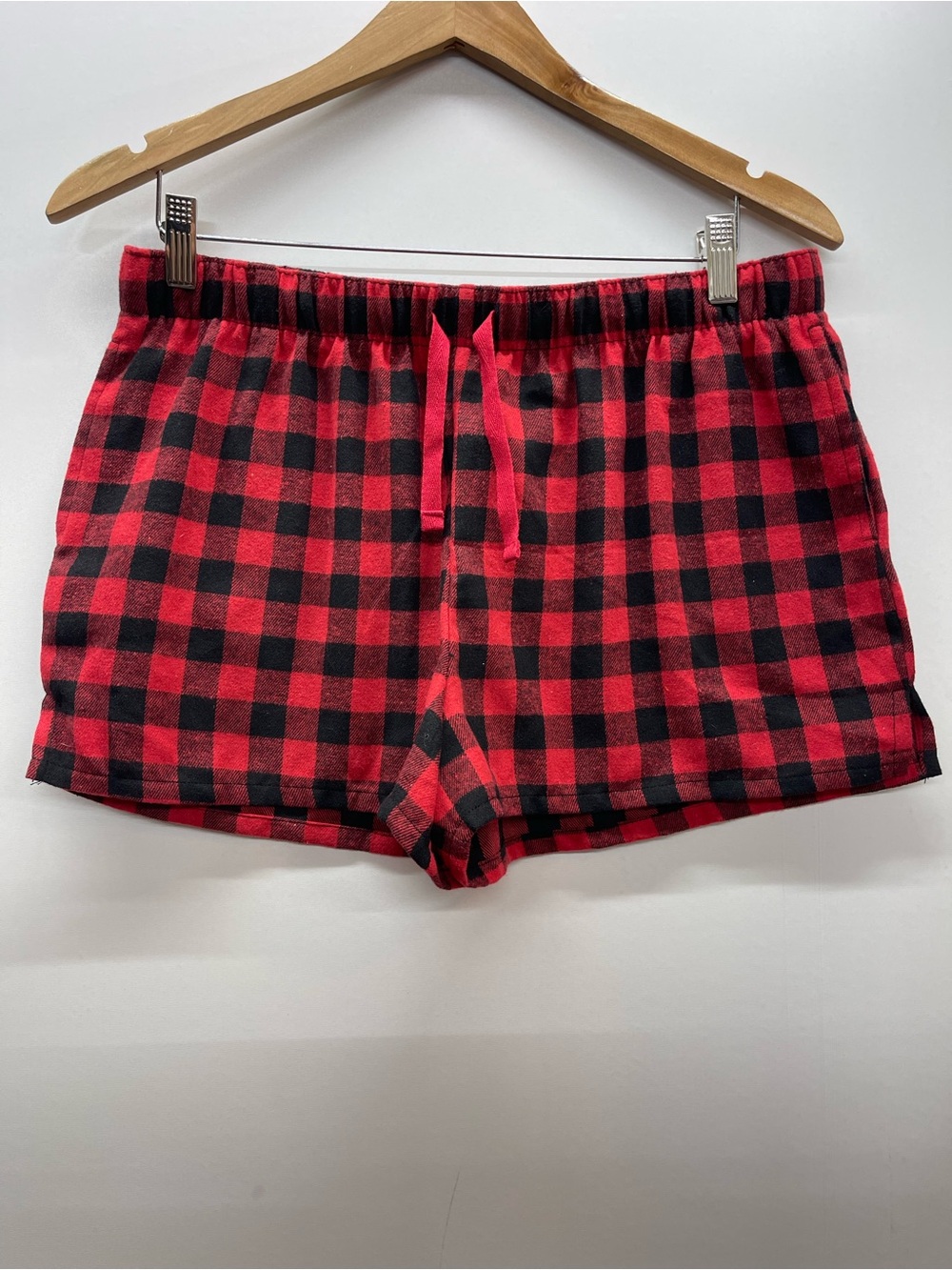 DB studio Women’s Red‎ Black Buffalo Plaid Sleep Short